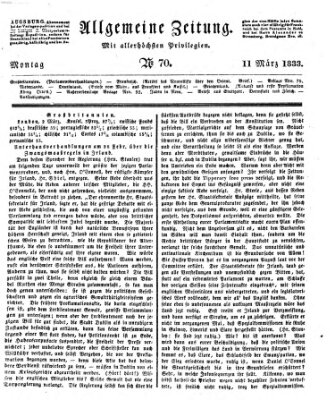 Allgemeine Zeitung Montag 11. März 1833