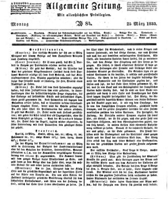 Allgemeine Zeitung Montag 25. März 1833