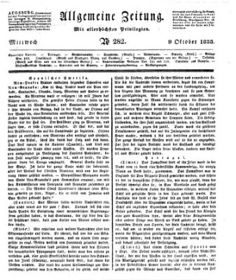 Allgemeine Zeitung Mittwoch 9. Oktober 1833