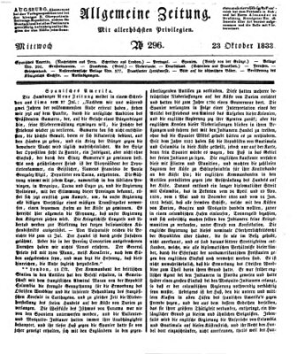 Allgemeine Zeitung Mittwoch 23. Oktober 1833