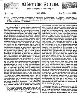 Allgemeine Zeitung Freitag 25. Oktober 1833