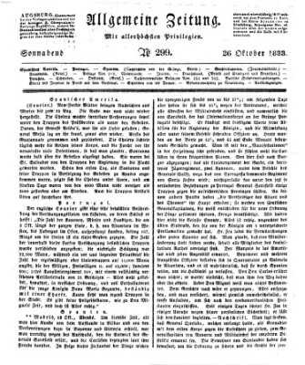 Allgemeine Zeitung Samstag 26. Oktober 1833