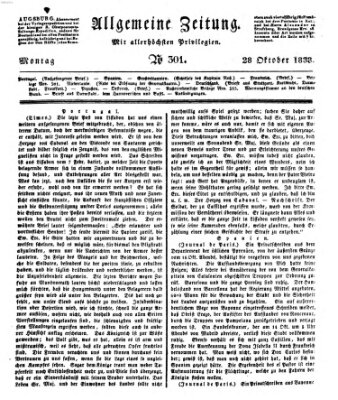 Allgemeine Zeitung Montag 28. Oktober 1833