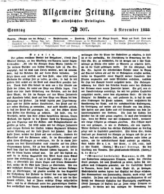 Allgemeine Zeitung Sonntag 3. November 1833