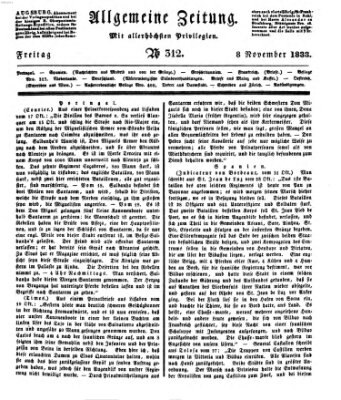 Allgemeine Zeitung Freitag 8. November 1833