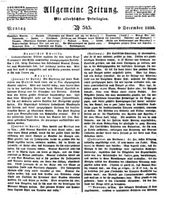 Allgemeine Zeitung Montag 9. Dezember 1833