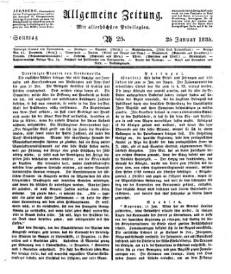 Allgemeine Zeitung Sonntag 25. Januar 1835