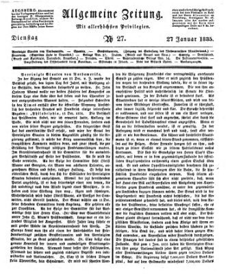 Allgemeine Zeitung Dienstag 27. Januar 1835