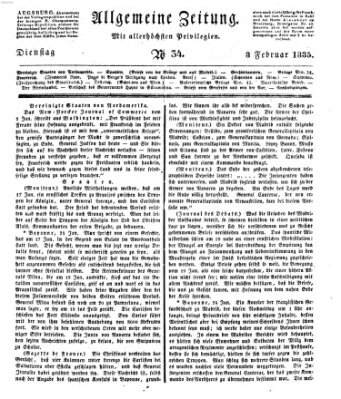 Allgemeine Zeitung Dienstag 3. Februar 1835