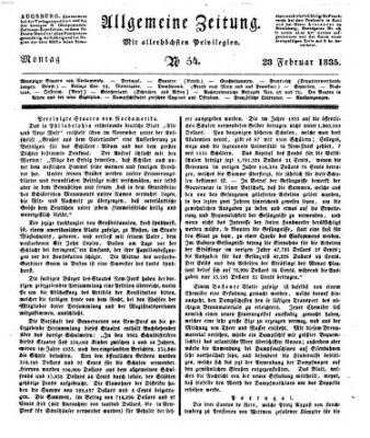 Allgemeine Zeitung Montag 23. Februar 1835