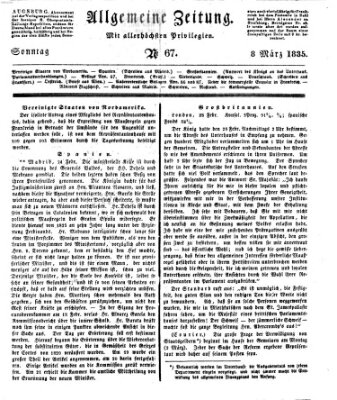 Allgemeine Zeitung Sonntag 8. März 1835