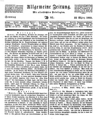 Allgemeine Zeitung Sonntag 22. März 1835