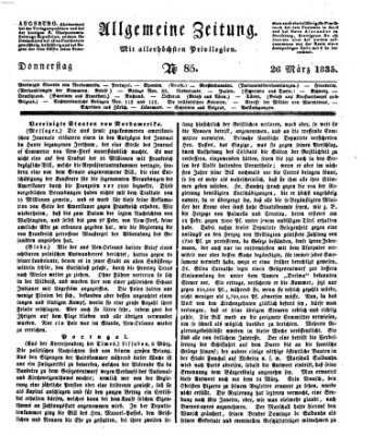 Allgemeine Zeitung Donnerstag 26. März 1835