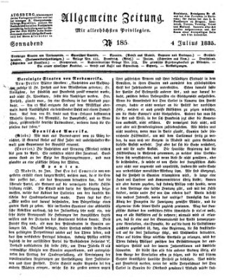 Allgemeine Zeitung Samstag 4. Juli 1835