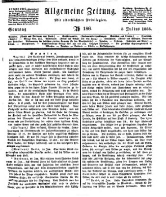 Allgemeine Zeitung Sonntag 5. Juli 1835