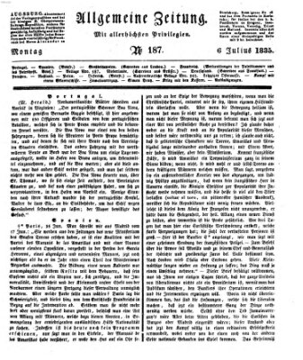 Allgemeine Zeitung Montag 6. Juli 1835