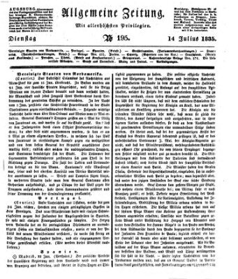 Allgemeine Zeitung Dienstag 14. Juli 1835