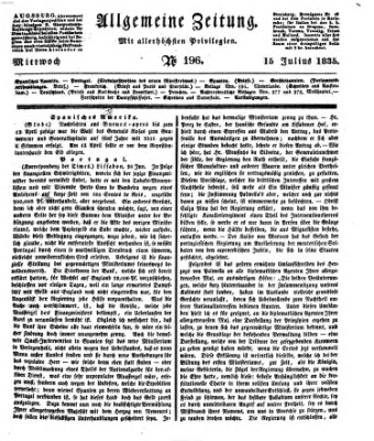 Allgemeine Zeitung Mittwoch 15. Juli 1835