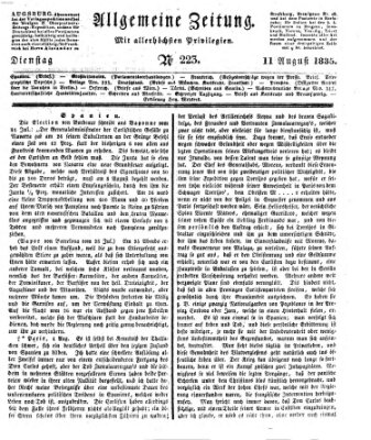 Allgemeine Zeitung Dienstag 11. August 1835