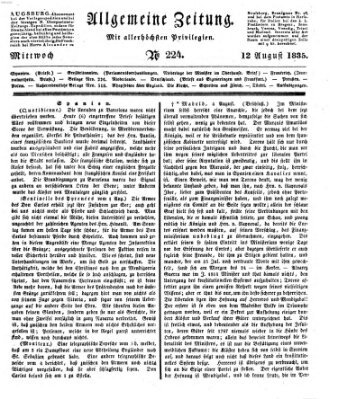 Allgemeine Zeitung Mittwoch 12. August 1835