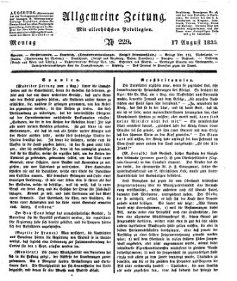 Allgemeine Zeitung Montag 17. August 1835