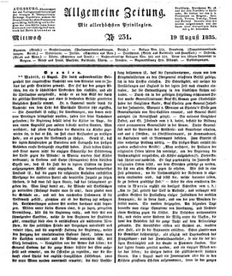 Allgemeine Zeitung Mittwoch 19. August 1835