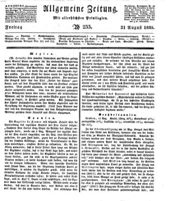 Allgemeine Zeitung Freitag 21. August 1835