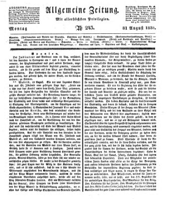 Allgemeine Zeitung Montag 31. August 1835