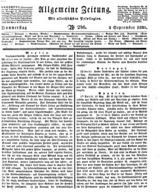 Allgemeine Zeitung Donnerstag 3. September 1835