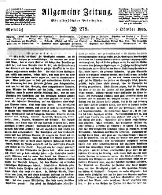 Allgemeine Zeitung Montag 5. Oktober 1835