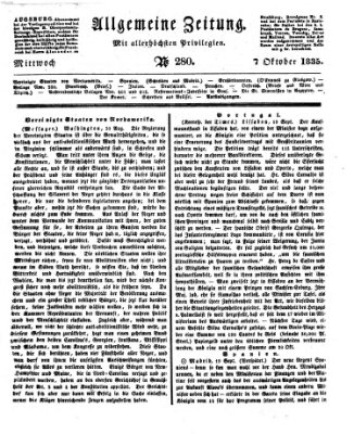 Allgemeine Zeitung Mittwoch 7. Oktober 1835