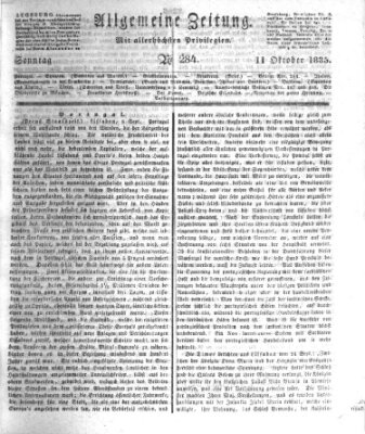 Allgemeine Zeitung Sonntag 11. Oktober 1835