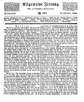 Allgemeine Zeitung Samstag 17. Oktober 1835