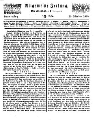 Allgemeine Zeitung Donnerstag 22. Oktober 1835