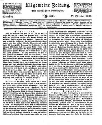 Allgemeine Zeitung Dienstag 27. Oktober 1835