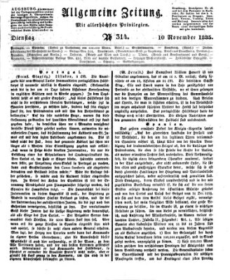 Allgemeine Zeitung Dienstag 10. November 1835