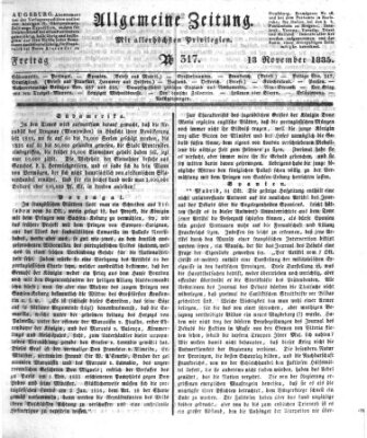 Allgemeine Zeitung Freitag 13. November 1835