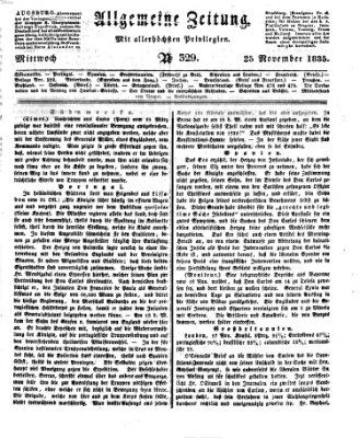 Allgemeine Zeitung Mittwoch 25. November 1835