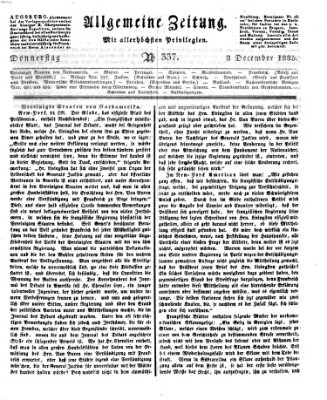 Allgemeine Zeitung Donnerstag 3. Dezember 1835