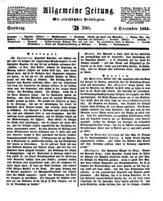 Allgemeine Zeitung Sonntag 6. Dezember 1835