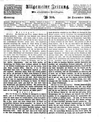 Allgemeine Zeitung Sonntag 20. Dezember 1835