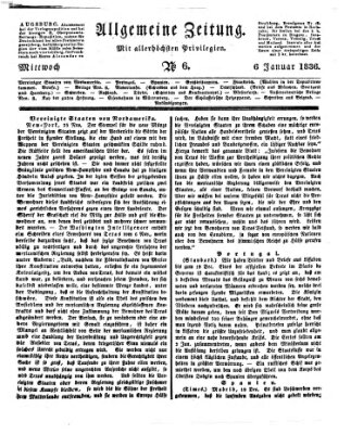 Allgemeine Zeitung Mittwoch 6. Januar 1836