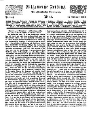 Allgemeine Zeitung Freitag 15. Januar 1836