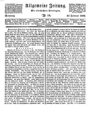 Allgemeine Zeitung Sonntag 24. Januar 1836