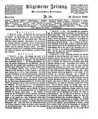 Allgemeine Zeitung Freitag 29. Januar 1836