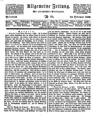 Allgemeine Zeitung Mittwoch 24. Februar 1836