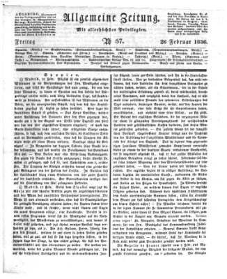 Allgemeine Zeitung Freitag 26. Februar 1836