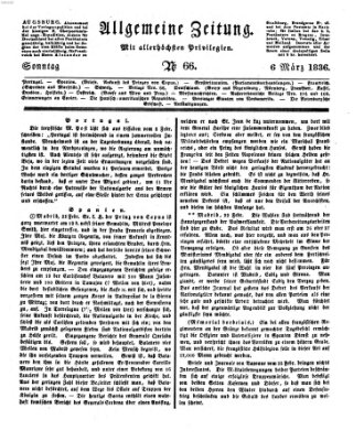 Allgemeine Zeitung Sonntag 6. März 1836