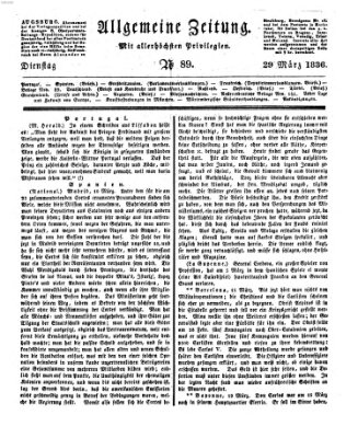 Allgemeine Zeitung Dienstag 29. März 1836