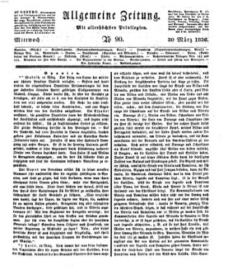 Allgemeine Zeitung Mittwoch 30. März 1836